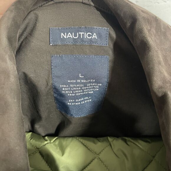VTG Nautica Coat Means Large Double Layer Quilted Removable Liner Wool Jacket - Picture 8 of 15